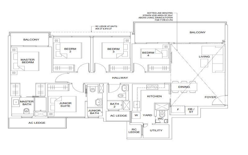 Parc Canberra Floorplan 5 Bedroom With Utility And Yard New Launch Condo